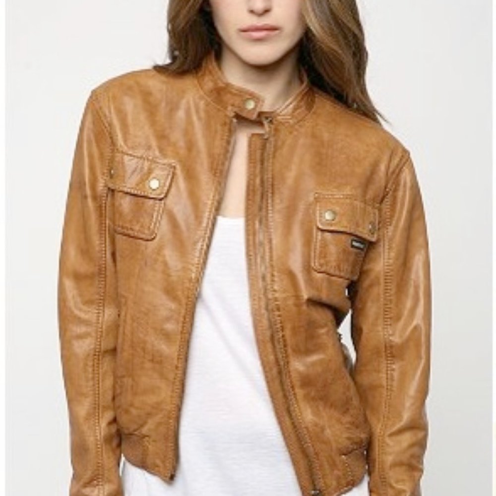 Vintage Moto Members Only Leather Jacket Sz Sm